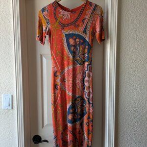 Farm Rio Anthropologie Giannina Knit midi floral dress